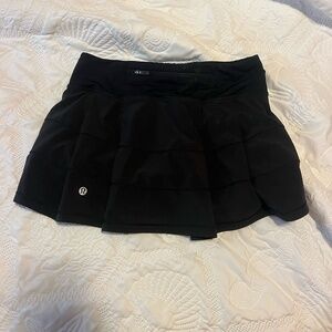 LULULEMON WOMENS BLACK PACE RIVAL TENNIS SKIRT SIZE 2 12" REGULAR LENGTH